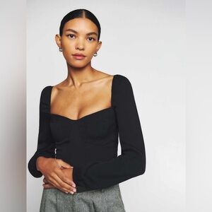 Reformation Reign Black Top - Size 4